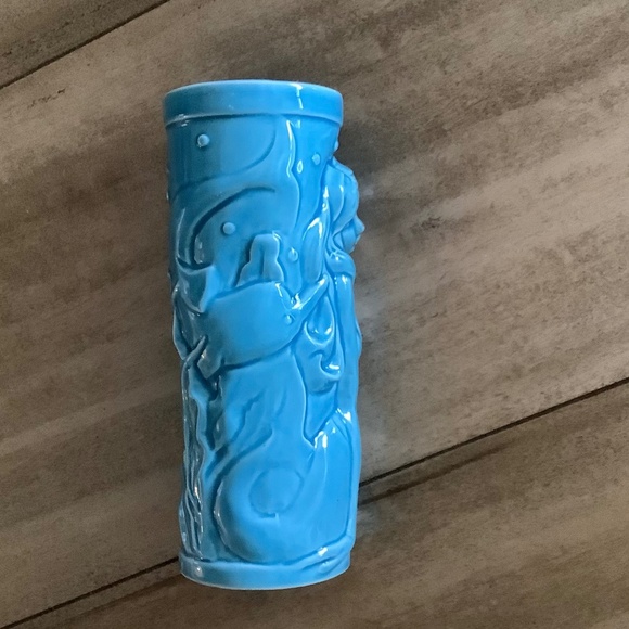 VIintage Turquoise Orchids of Hawaii Mermaid Fish Tiki Mug Vase R-99 - Picture 4 of 8